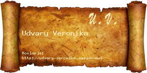 Udvary Veronika névjegykártya